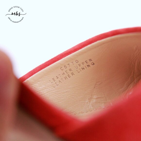 J. Crew Elsie Leather Pointed Toe Heel Pumps Orange Red Women 8.5 - Picture 13 of 14